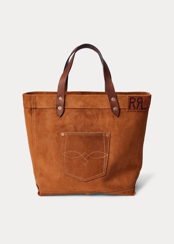 Women's Ralph Lauren Ranch Suede Tote Bags | 436879CMW